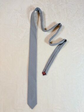 Original Penguin Light Gray Solid Cotton Blend Tie